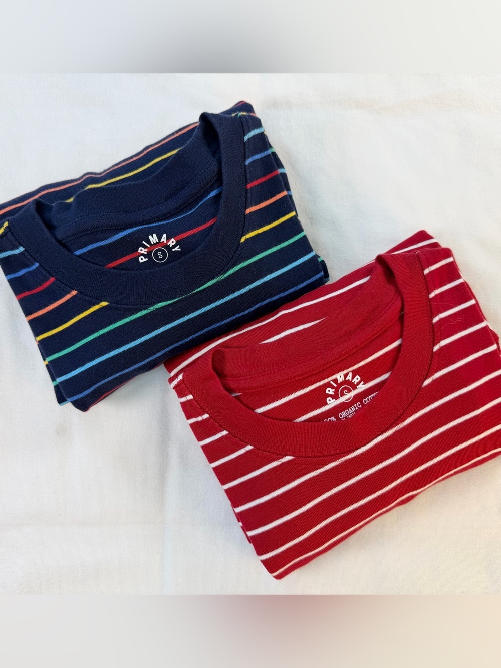 Primary Organic Cotton Crewneck Longsleeve Striped Pajama Top